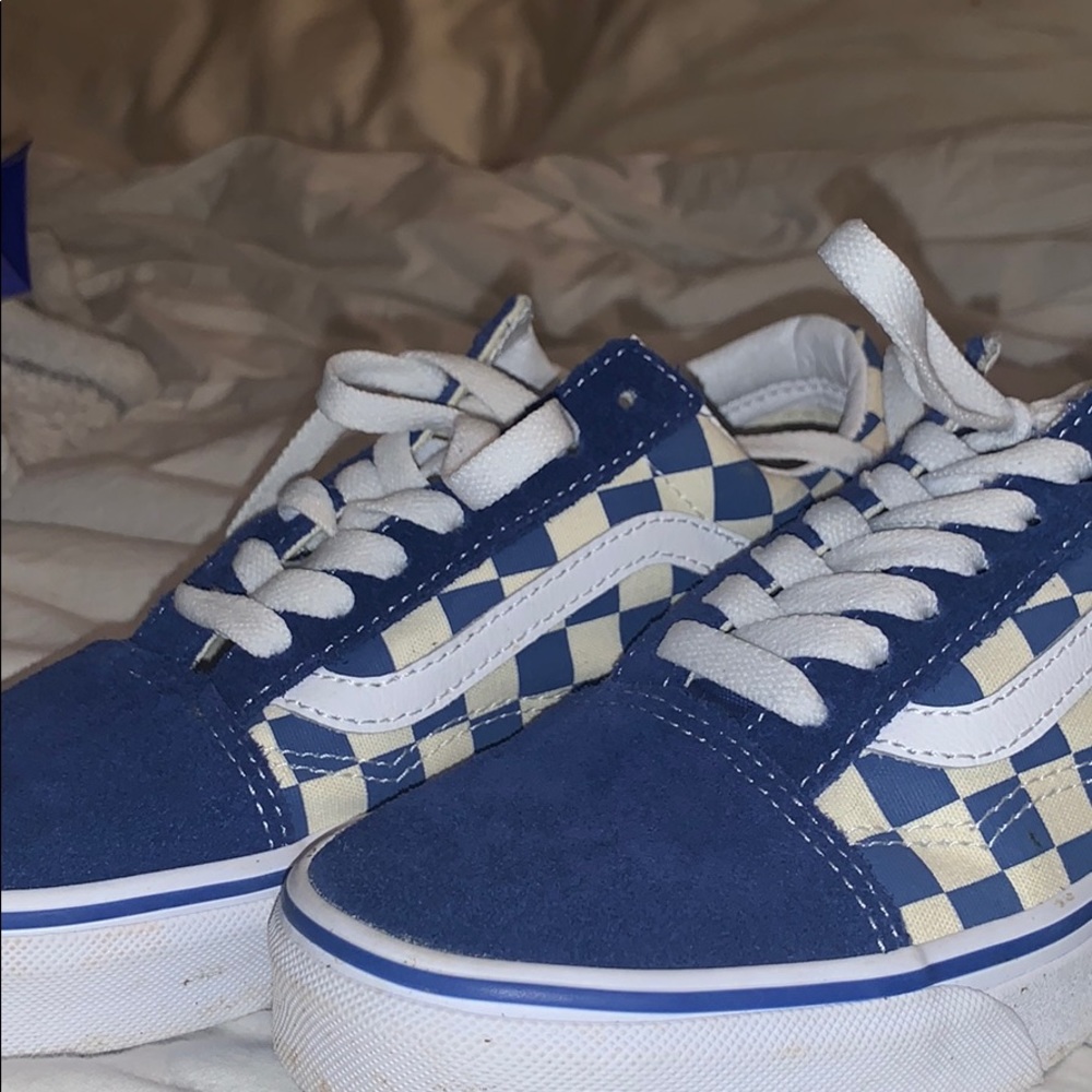 Blue checkered vans